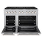 ZLINE 48 in. 6.7 cu. ft. Paramount Double Oven Dual Fuel Range with 8 Burner Gas Cooktop in Satin Stainless Steel, Open Box-Good Condition