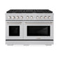 ZLINE 48 in. 6.7 cu. ft. Paramount Double Oven Dual Fuel Range with 8 Burner Gas Cooktop in Satin Stainless Steel, Open Box-Good Condition