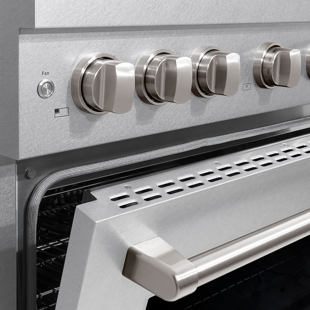 ZLINE 36 in. 5.2 cu. ft. Paramount Dual Fuel Range with 6 Burner DuoPro™ Cooktop and Electric Convection Oven in Satin Stainless Steel, Open Box-Good Condition