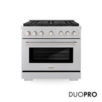 ZLINE 36 in. 5.2 cu. ft. Paramount Dual Fuel Range with 6 Burner DuoPro™ Cooktop and Electric Convection Oven in Satin Stainless Steel, Open Box-Good Condition