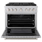 ZLINE 36 in. 5.2 cu. ft. Paramount Dual Fuel Range with 6 Burner DuoPro™ Cooktop and Electric Convection Oven in Satin Stainless Steel, Open Box-Good Condition