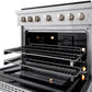 ZLINE 36 in. 5.2 cu. ft. Paramount Dual Fuel Range with 6 Burner DuoPro™ Cooktop and Electric Convection Oven in Satin Stainless Steel (PSDRS-36)