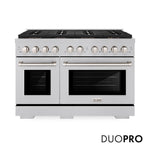 ZLINE 48 in. 6.7 cu. ft. Paramount Dual Fuel Range with 8 Burner DuoPro™ Cooktop and Dual Ovens in Satin Stainless Steel, Open Box-Good Condition