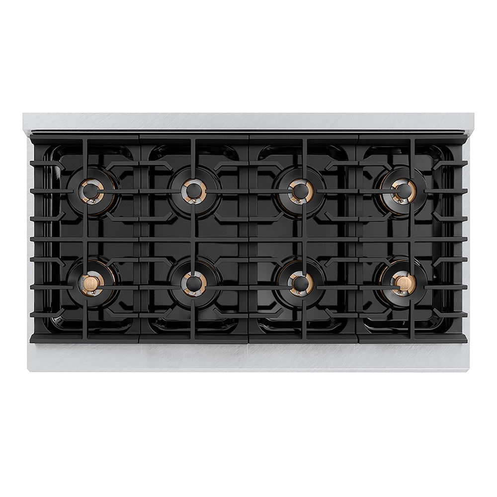 ZLINE 48 in. 6.7 cu. ft. Paramount Dual Fuel Range with 8 Burner DuoPro™ Cooktop and Dual Ovens in Satin Stainless Steel, Open Box-Good Condition