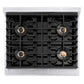 ZLINE Autograph Edition 30 in. 4.2 cu. ft. Paramount Dual Fuel Range with 4 Burner DuoPro™ Cooktop and Electric Convection Oven in Satin Stainless Steel and Matte Black Accents (PSDRSZ-30-MB) top-down, above cooktop.