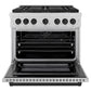 ZLINE Autograph Edition 36 in. 5.2 cu. ft. Paramount Dual Fuel Range with 6 Burner DuoPro™ Cooktop and Electric Convection Oven in Satin Stainless Steel and Matte Black Accents, Open Box-Good Condition