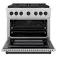 ZLINE Autograph Edition 36 in. 5.2 cu. ft. Paramount Dual Fuel Range with 6 Burner DuoPro™ Cooktop and Electric Convection Oven in Satin Stainless Steel and Matte Black Accents, Open Box-Great Condition