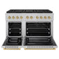 ZLINE Autograph Edition 48 in. 6.7 cu. ft. Paramount Dual Fuel Range with 8 Burner DuoPro™ Cooktop and Dual Ovens in Satin Stainless Steel and Champagne Bronze Accents, Open Box-Great Condition