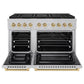 ZLINE Autograph Edition 48 in. 6.7 cu. ft. Paramount Dual Fuel Range with 8 Burner DuoPro™ Cooktop and Dual Ovens in Satin Stainless Steel and Polished Gold Accents, Open Box-Good Condition