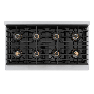 ZLINE Autograph Edition 48 in. 6.7 cu. ft. Paramount Dual Fuel Range with 8 Burner DuoPro™ Cooktop and Dual Ovens in Satin Stainless Steel and Champagne Bronze Accents, Open Box-Great Condition