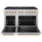 ZLINE Autograph Edition 48 in. 6.7 cu. ft. Paramount Dual Fuel Range with 8 Burner DuoPro™ Cooktop and Dual Ovens in Satin Stainless Steel and Polished Gold Accents, Open Box-Great Condition