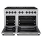 ZLINE Autograph Edition 48 in. 6.7 cu. ft. Paramount Dual Fuel Range with 8 Burner DuoPro™ Cooktop and Dual Ovens in Satin Stainless Steel and Matte Black Accents, Open Box-Good Condition