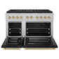 ZLINE Autograph Edition 48 in. 6.7 cu. ft. Paramount Dual Fuel Range with 8 Burner DuoPro™ Cooktop and Dual Ovens in Satin Stainless Steel with Black Matte Doors and Champagne Bronze Accents, Open Box-Good Condition