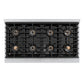 ZLINE Autograph Edition 48 in. 6.7 cu. ft. Paramount Dual Fuel Range with 8 Burner DuoPro™ Cooktop and Dual Ovens in Satin Stainless Steel with Black Matte Doors and Champagne Bronze Accents, Open Box-Good Condition
