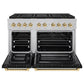 ZLINE Autograph Edition 48 in. 6.7 cu. ft. Paramount Dual Fuel Range with 8 Burner DuoPro™ Cooktop and Dual Ovens in Satin Stainless Steel with Black Matte Doors and Polished Gold Accents, Open Box-Great Condition