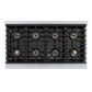 ZLINE Autograph Edition 48 in. 6.7 cu. ft. Paramount Dual Fuel Range with 8 Burner DuoPro™ Cooktop and Dual Ovens in Satin Stainless Steel with Black Matte Doors and Polished Gold Accents, Open Box-Great Condition
