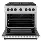 ZLINE Autograph Edition 36 in. 5.2 cu. ft. Paramount Dual Fuel Range with 6 Burner DuoPro™ Cooktop and Electric Convection Oven in Satin Stainless Steel with White Matte Door and Matte Black Accents, Open Box-Great Condition