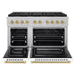 ZLINE Autograph Edition 48 in. 6.7 cu. ft. Paramount Dual Fuel Range with 8 Burner DuoPro™ Cooktop and Dual Ovens in Satin Stainless Steel with White Matte Doors and Champagne Bronze Accents, Open Box-Great Condition
