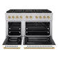 ZLINE Autograph Edition 48 in. 6.7 cu. ft. Paramount Dual Fuel Range with 8 Burner DuoPro™ Cooktop and Dual Ovens in Satin Stainless Steel with White Matte Doors and Champagne Bronze Accents, Open Box-Good Condition