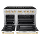 ZLINE Autograph Edition 48 in. 6.7 cu. ft. Paramount Dual Fuel Range with 8 Burner DuoPro™ Cooktop and Dual Ovens in Satin Stainless Steel with White Matte Doors and Polished Gold Accents, Open Box-Great Condition