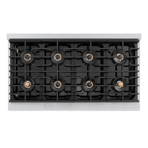 ZLINE Autograph Edition 48 in. 6.7 cu. ft. Paramount Dual Fuel Range with 8 Burner DuoPro™ Cooktop and Dual Ovens in Satin Stainless Steel with White Matte Doors and Polished Gold Accents, Open Box-Good Condition