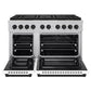 ZLINE Autograph Edition 48 in. 6.7 cu. ft. Paramount Dual Fuel Range with 8 Burner DuoPro™ Cooktop and Dual Ovens in Satin Stainless Steel with White Matte Doors and Matte Black Accents, Open Box-Good Condition
