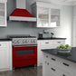 ZLINE 36 in. 4.6 cu. ft. Legacy Dual Fuel Range with 6 Burner Gas Cooktop and Electric Convection Oven in Satin Stainless Steel and Red Gloss Door (RAS-RG-36)