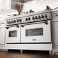 ZLINE 60 in. 7.4 cu. ft. Legacy Dual Fuel Range with 9 Burner Gas Cooktop and 2 Electric Convection Ovens in Satin Stainless Steel and White Matte Doors (RAS-WM-60)