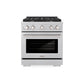 ZLINE 30 in. 4.2 cu. ft. Paramount Gas Range with 4 Burner Cooktop and Convection Gas Oven in Satin Stainless Steel, Open Box-Great Condition