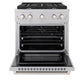 ZLINE 30 in. 4.2 cu. ft. Paramount Gas Range with 4 Burner Cooktop and Convection Gas Oven in Satin Stainless Steel, Open Box-Great Condition