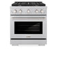 ZLINE 30 in. 4.2 cu. ft. Paramount Gas Range with 4 Burner Cooktop and Convection Gas Oven in Satin Stainless Steel (SGRS-30) front.