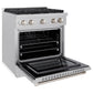 ZLINE 30 in. 4.2 cu. ft. Paramount Gas Range with 4 Burner Cooktop and Convection Gas Oven in Satin Stainless Steel, Open Box-Great Condition