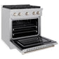 ZLINE 30 in. 4.2 cu. ft. Paramount Gas Range with 4 Burner Cooktop and Convection Gas Oven in Satin Stainless Steel, Open Box-Good Condition