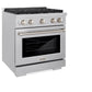 ZLINE 30 in. 4.2 cu. ft. Paramount Gas Range with 4 Burner Cooktop and Convection Gas Oven in Satin Stainless Steel, Open Box-Good Condition