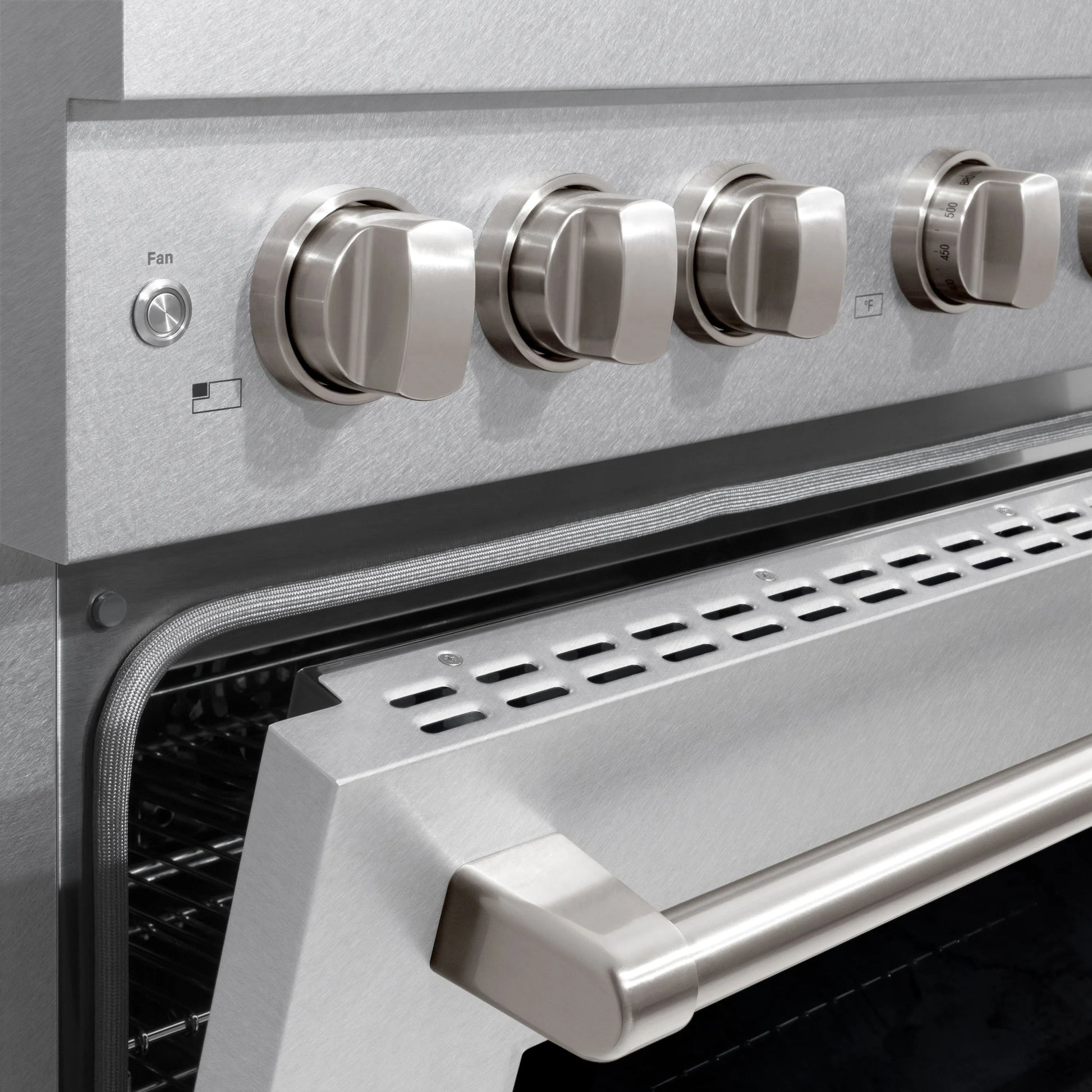 ZLINE 36 in. 5.2 cu. ft. Paramount Gas Range with 6 Burner Cooktop and Convection Gas Oven in Satin Stainless Steel, Open Box-Great Condition
