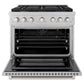 ZLINE 36 in. 5.2 cu. ft. Paramount Gas Range with 6 Burner Cooktop and Convection Gas Oven in Satin Stainless Steel, Open Box-Good Condition
