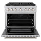 ZLINE 36 in. 5.2 cu. ft. Paramount Gas Range with 6 Burner Cooktop and Convection Gas Oven in Satin Stainless Steel, Open Box-Great Condition