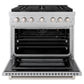 ZLINE 36 in. 5.2 cu. ft. Paramount Gas Range with 6 Burner Cooktop and Convection Gas Oven in Satin Stainless Steel, Open Box-Great Condition