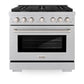 ZLINE 36 in. 5.2 cu. ft. Paramount Gas Range with 6 Burner Cooktop and Convection Gas Oven in Satin Stainless Steel, Open Box-Great Condition