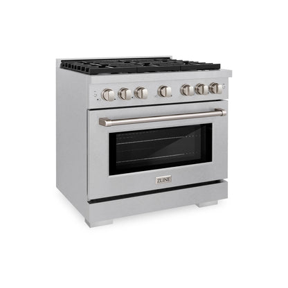 ZLINE 36 in. 5.2 cu. ft. Paramount Gas Range with 6 Burner Cooktop and Convection Gas Oven in Satin Stainless Steel, Open Box-Great Condition main image.