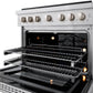 ZLINE 36 in. 5.2 cu. ft. Paramount Gas Range with 6 Burner Cooktop and Convection Gas Oven in Satin Stainless Steel, Open Box-Great Condition