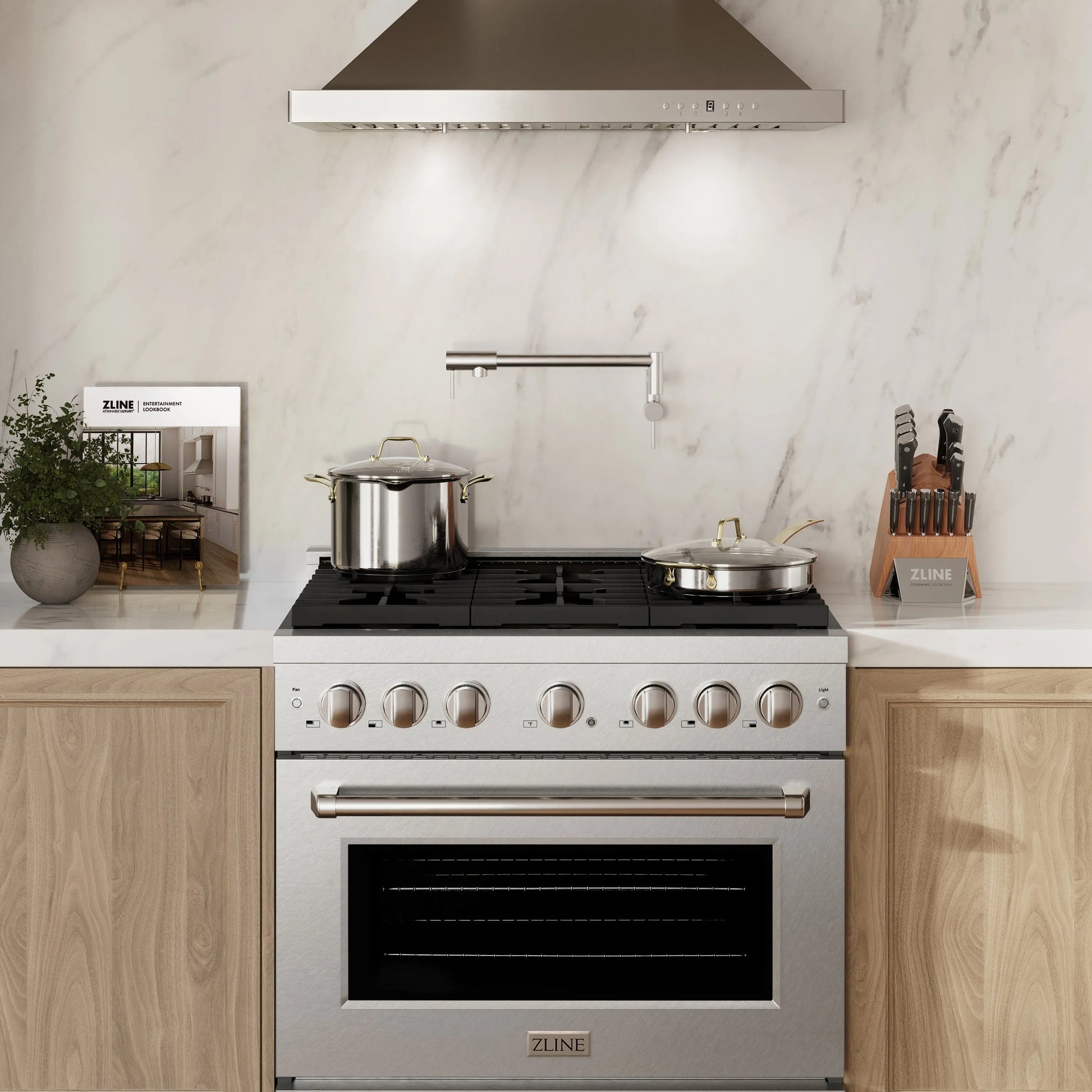 ZLINE 36 in. 5.2 cu. ft. Paramount Gas Range with 6 Burner Cooktop and Convection Gas Oven in Satin Stainless Steel, Open Box-Great Condition