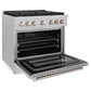 ZLINE 36 in. 5.2 cu. ft. Paramount Gas Range with 6 Burner Cooktop and Convection Gas Oven in Satin Stainless Steel, Open Box-Good Condition