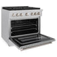 ZLINE 36 in. 5.2 cu. ft. Paramount Gas Range with 6 Burner Cooktop and Convection Gas Oven in Satin Stainless Steel, Open Box-Great Condition