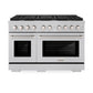 ZLINE 48 in. 6.7 cu. ft. Paramount Double Oven Gas Range with 8 Burner Cooktop in Satin Stainless Steel, Open Box-Great Condition