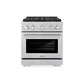 ZLINE 30 in. 4.2 cu. ft. Paramount Gas Range with 4 Burner DuoPro™ Cooktop and Convection Gas Oven in Satin Stainless Steel, Open Box-Good Condition