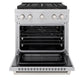 ZLINE 30 in. 4.2 cu. ft. Paramount Gas Range with 4 Burner DuoPro™ Cooktop and Convection Gas Oven in Satin Stainless Steel, Open Box-Good Condition