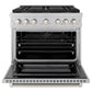 ZLINE 36 in. 5.2 cu. ft. Paramount Gas Range with 6 Burner DuoPro™ Cooktop and Convection Gas Oven in Satin Stainless Steel, Open Box-Good Condition