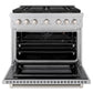 ZLINE 36 in. 5.2 cu. ft. Paramount Gas Range with 6 Burner DuoPro™ Cooktop and Convection Gas Oven in Satin Stainless Steel, Open Box-Great Condition