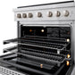 ZLINE 36 in. 5.2 cu. ft. Paramount Gas Range with 6 Burner DuoPro™ Cooktop and Convection Gas Oven in Satin Stainless Steel, Open Box-Good Condition